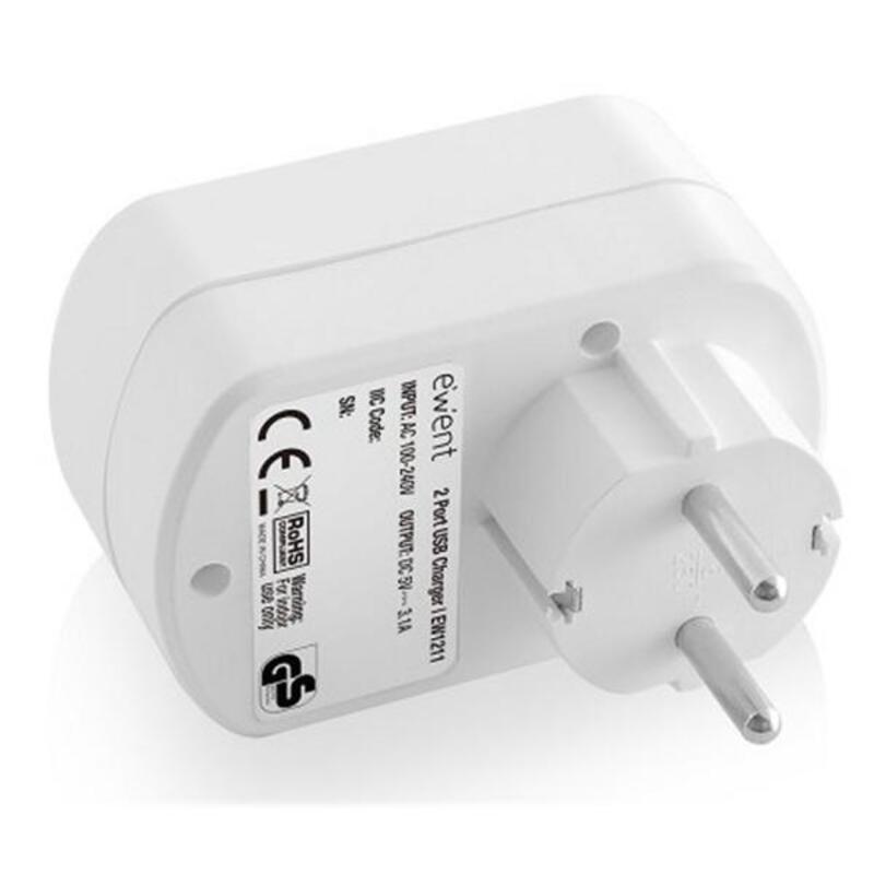 Spina da muro con 2 porte USB Ewent EW1211 3,1 A