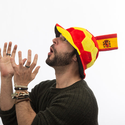 Cappello da calcio con decorazione della bandiera spagnola