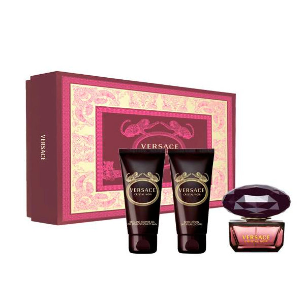 Women's Perfume Set Crystal Noir Versace (3 pcs)