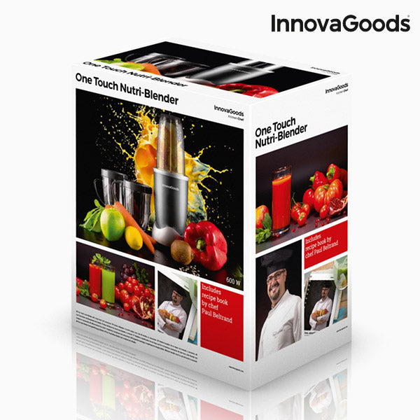 InnovaGoods One Touch Nutri-Blender with Recipe Book 600W Grey