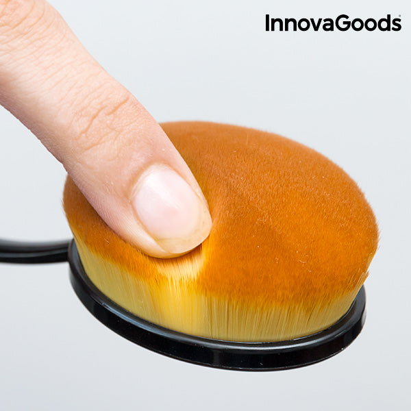 InnovaGoods Oval Makeup Brush Set (11 Pieces)