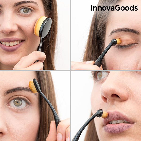 InnovaGoods Oval Makeup Brush Set (11 Pieces)