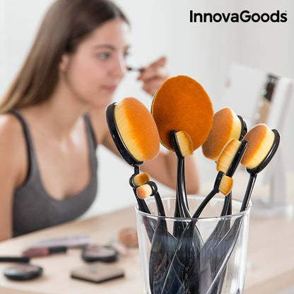 InnovaGoods Oval Makeup Brush Set (11 Pieces)