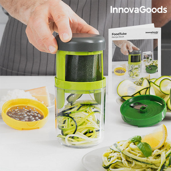 InnovaGoods FoodTube Spiralizer and Grater with Recipe Book