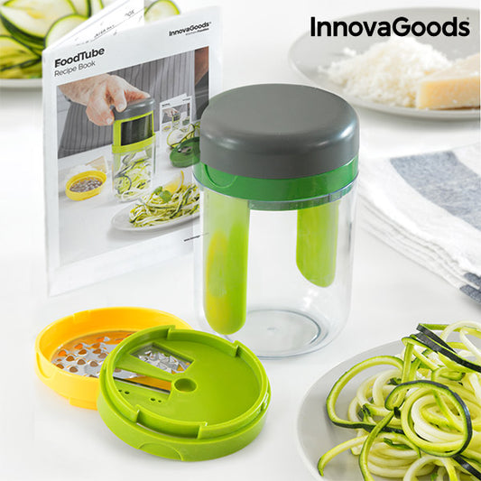 InnovaGoods FoodTube Spiralizer and Grater with Recipe Book