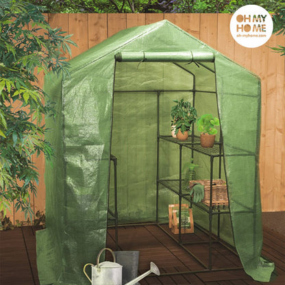 Oh My Home Big House Greenhouse with Shelves