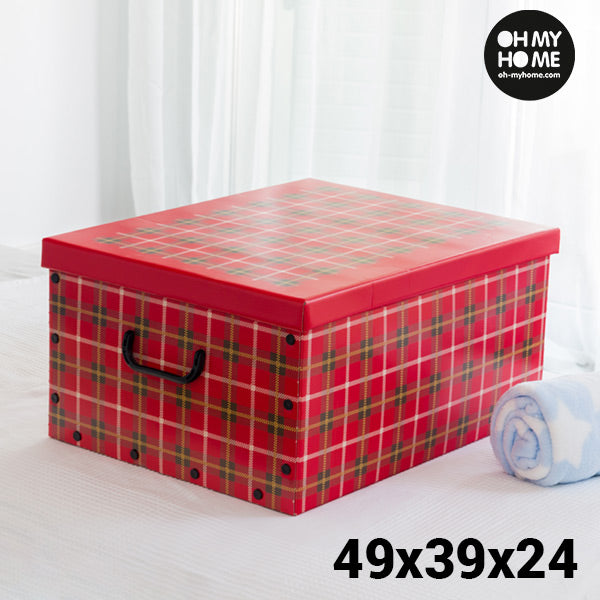 Oh My Home Pictures Cardboard Storage Box with Lid and Handles