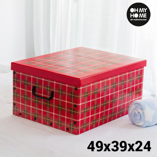 Oh My Home Pictures Cardboard Storage Box with Lid and Handles