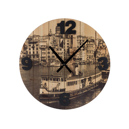 Vintage Coconut Cities Wall Clock