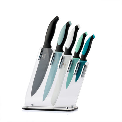 Invisible Style Coloured Knife Block Set (6 Pieces)