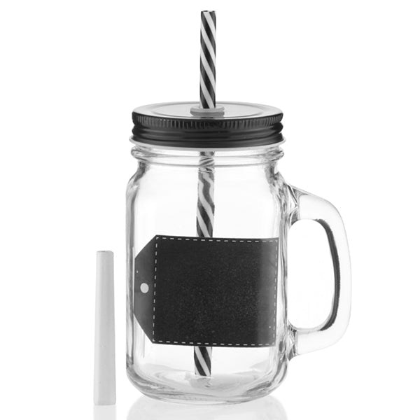 Wagon Trend Jar with Chalk, Lid and Straw (pack of 6)