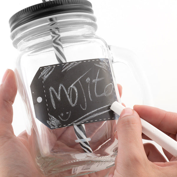 Wagon Trend Jar with Chalk, Lid and Straw (pack of 6)