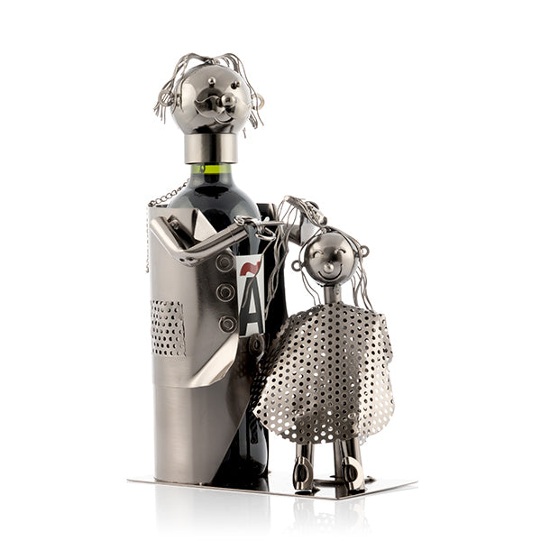 Hairdresser with Client Metal Bottle Holder