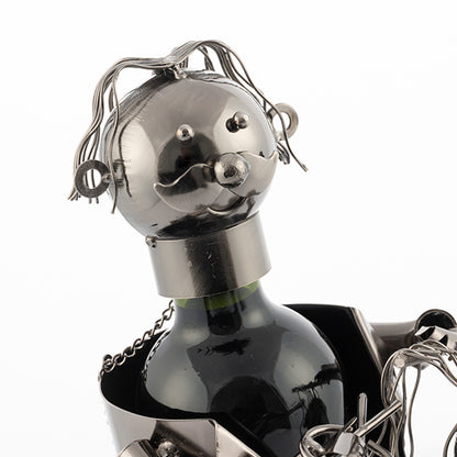 Hairdresser with Client Metal Bottle Holder