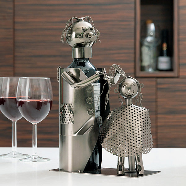 Hairdresser with Client Metal Bottle Holder