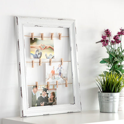 Clothesline Wood Photo and Note Frame (38 x 48)