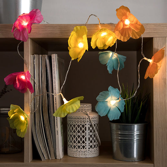 LED Garland of Multicoloured Flowers (10 LEDs)