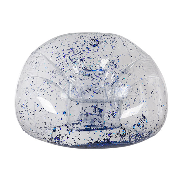 Inflatable Armchair with Blue Glitter