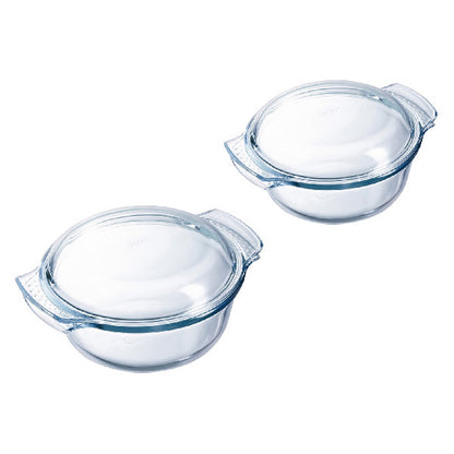Saucepans Pyrex Transparent Borosilicate Glass (25 x 20 x 11 cm / 29 x 23 x 14 cm) (2 pcs)
