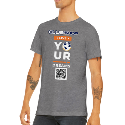 T-shirt girocollo unisex premium Live Your Dreams personalizzabile di Clubshop