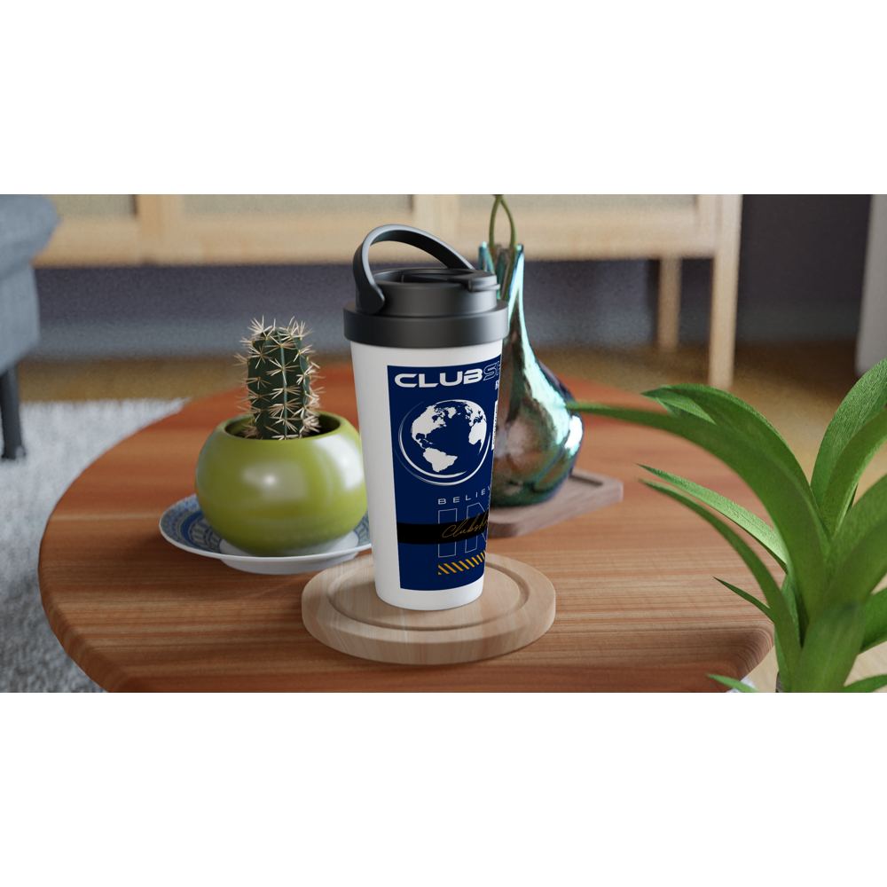 Tazza da viaggio personalizzabile in acciaio inossidabile da 15 once Clubshop