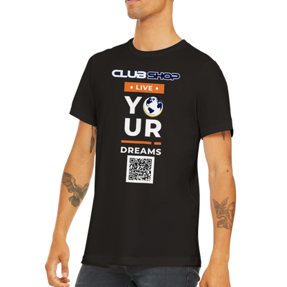T-shirt girocollo unisex premium Live Your Dreams personalizzabile di Clubshop