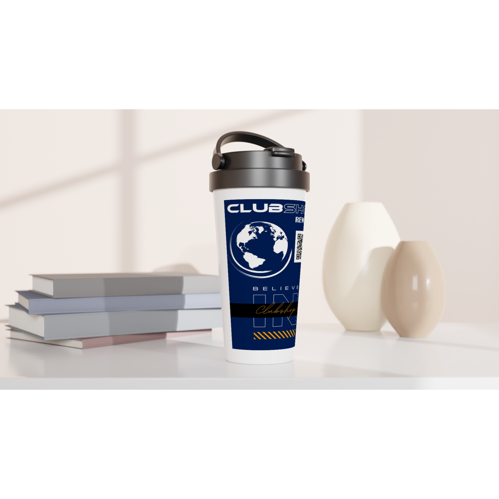 Tazza da viaggio personalizzabile in acciaio inossidabile da 15 once Clubshop