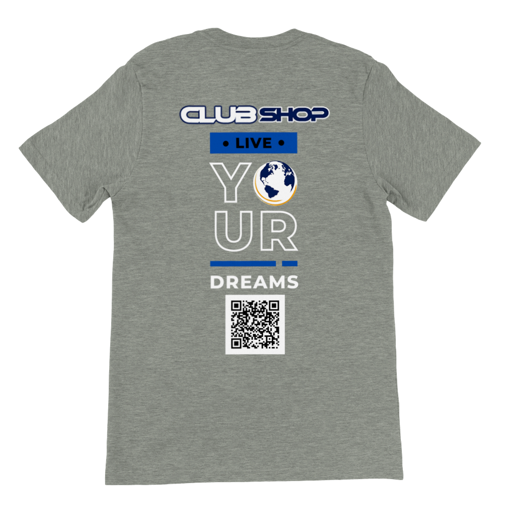 T-shirt girocollo unisex premium Live Your Dreams personalizzabile di Clubshop