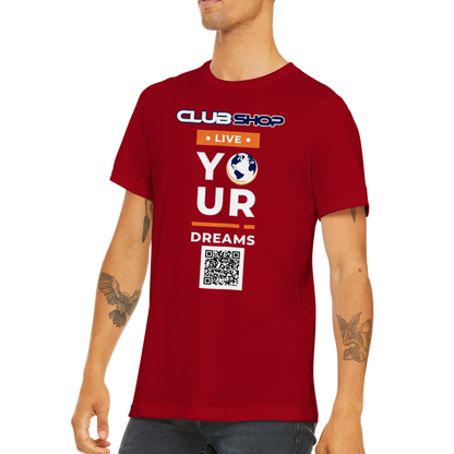 T-shirt girocollo unisex premium Live Your Dreams personalizzabile di Clubshop