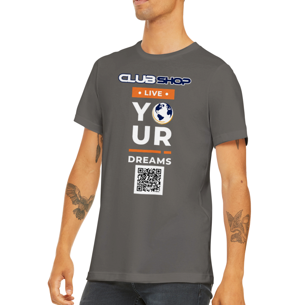 T-shirt girocollo unisex premium Live Your Dreams personalizzabile di Clubshop