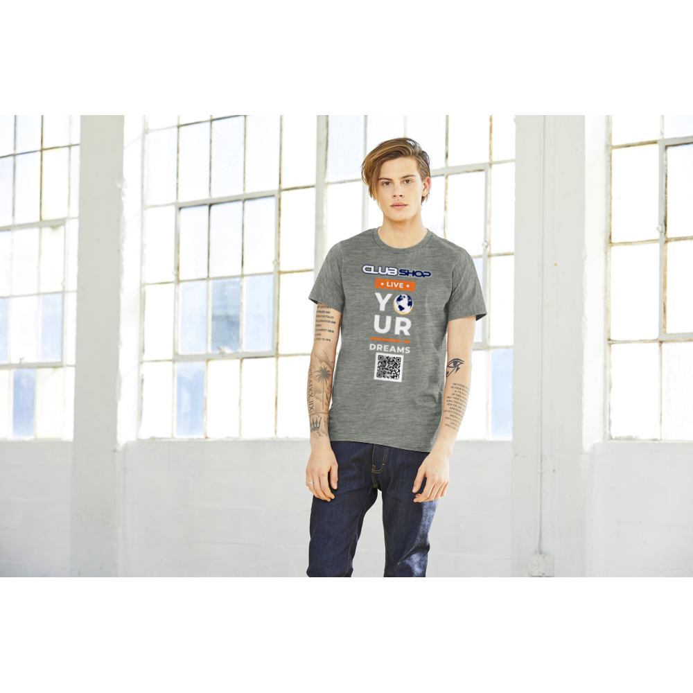 T-shirt girocollo unisex premium Live Your Dreams personalizzabile di Clubshop