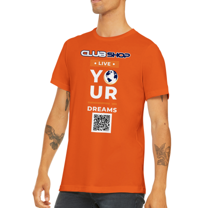 T-shirt girocollo unisex premium Live Your Dreams personalizzabile di Clubshop